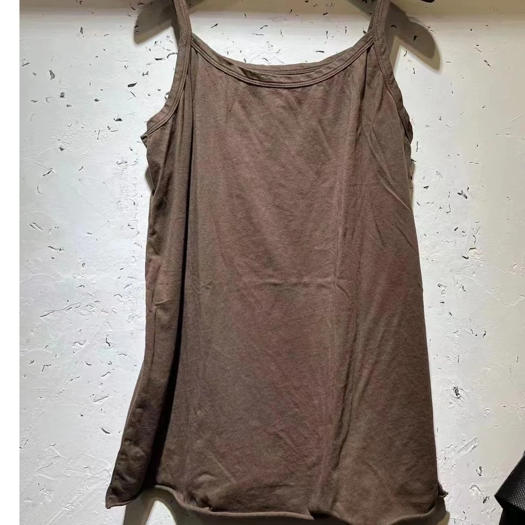 【小姨】分享衣路原创设计砂洗做旧软糯棉吊带，衣长54/96胸围