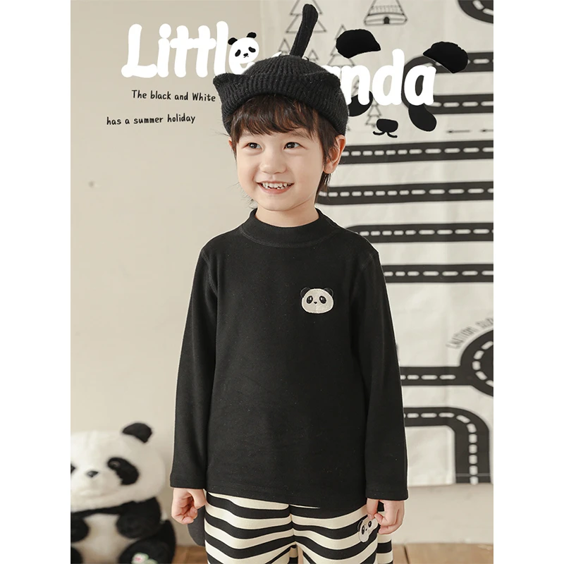 YOEHYAUL/幼悠冬三波 男童长袖圆领套头半高领打底衫 N5262