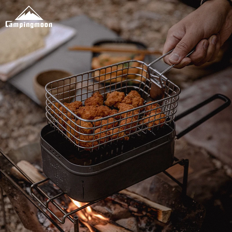 CAMPINGMOON柯曼S-1218炸网304不锈钢食品级可折叠便携耐高温捞沥