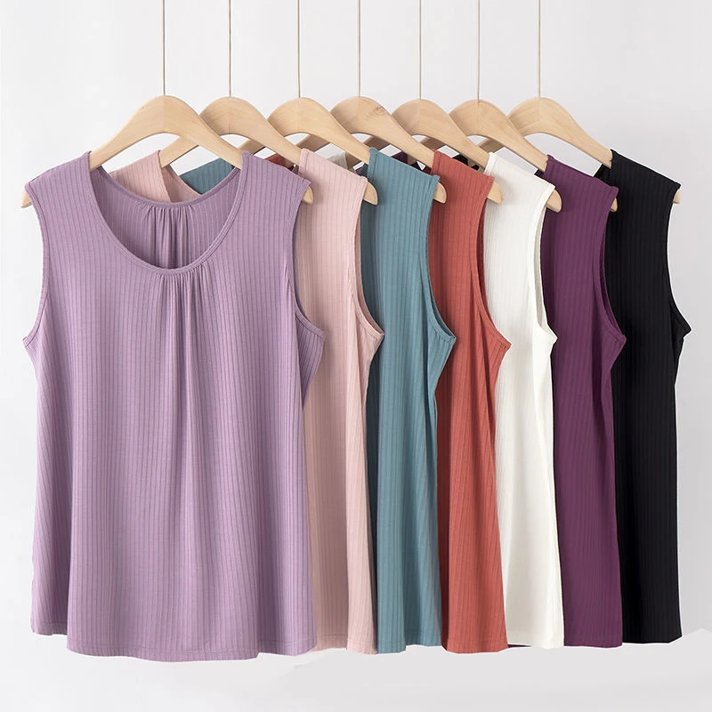 夏季加肥加大码女背心内搭外穿胖mm遮肚子无袖打底中老年妈妈吊带