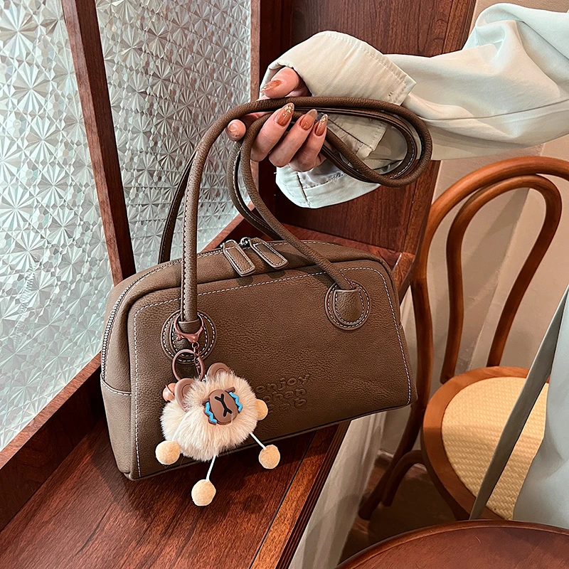 【万象撤柜】带挂件包包女2024新款腋下包单肩包休闲手提斜挎包9976