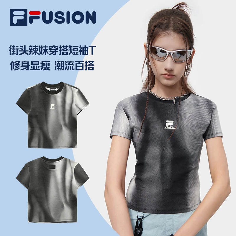 【潮流辣妹】FILA斐乐女装新款修身显瘦薄荷曼波短袖T恤T11W421103F
