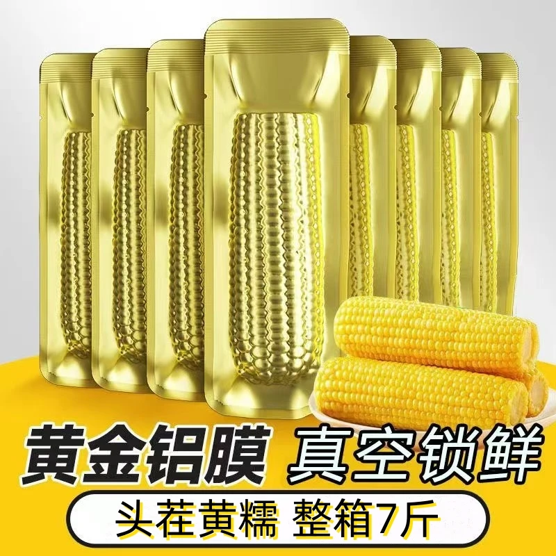 2024年头茬东北黄糯玉米整箱7斤铝箔真空10支300g-350g/根试吃2根