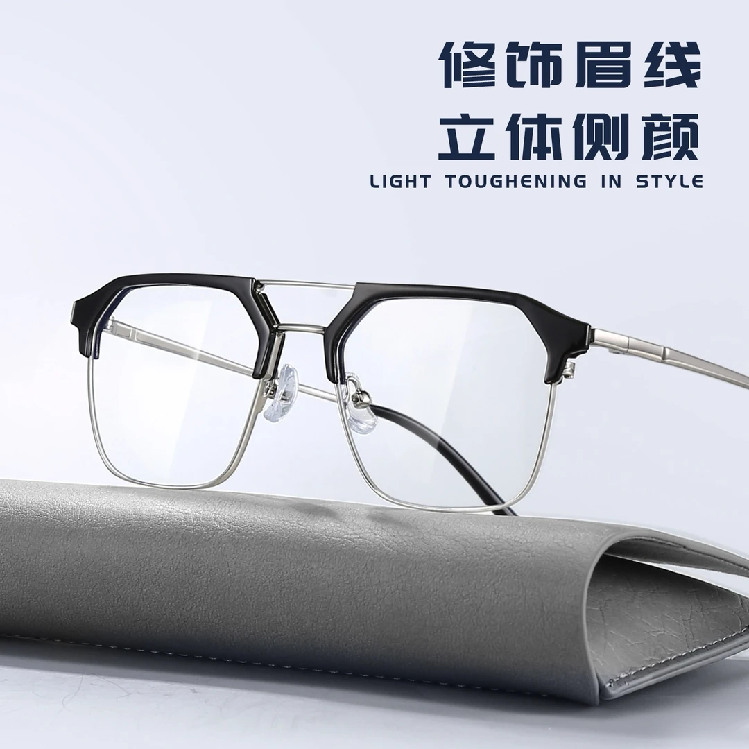 景拓眼镜西装暴徒眼镜框双梁方框眼镜平光镜眼镜可配度数68087