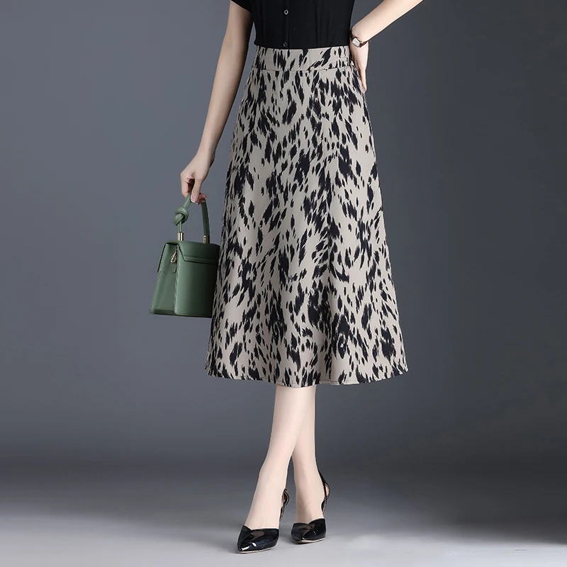 碎花裙半身裙夏季薄款2025新款高腰a字裙小个子长裙A字半裙女