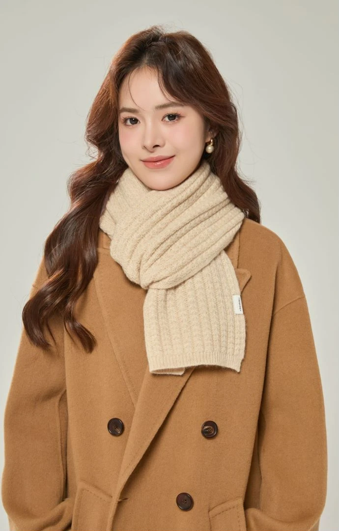 【一路生花高端兔绒】兔绒羊毛围巾冬季时尚百搭金标护颈保暖围脖女