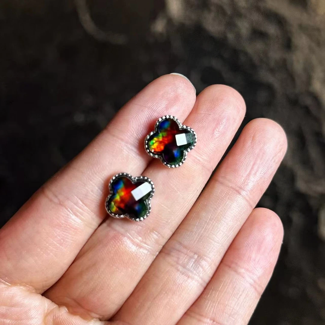 非金属玻璃吊坠 D907 彩色玻璃四叶草ED