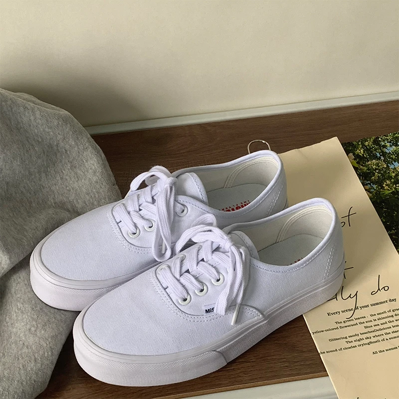 纯白全白色帆布鞋男女情侣运动百搭学生小白鞋低帮休闲复古韩版潮