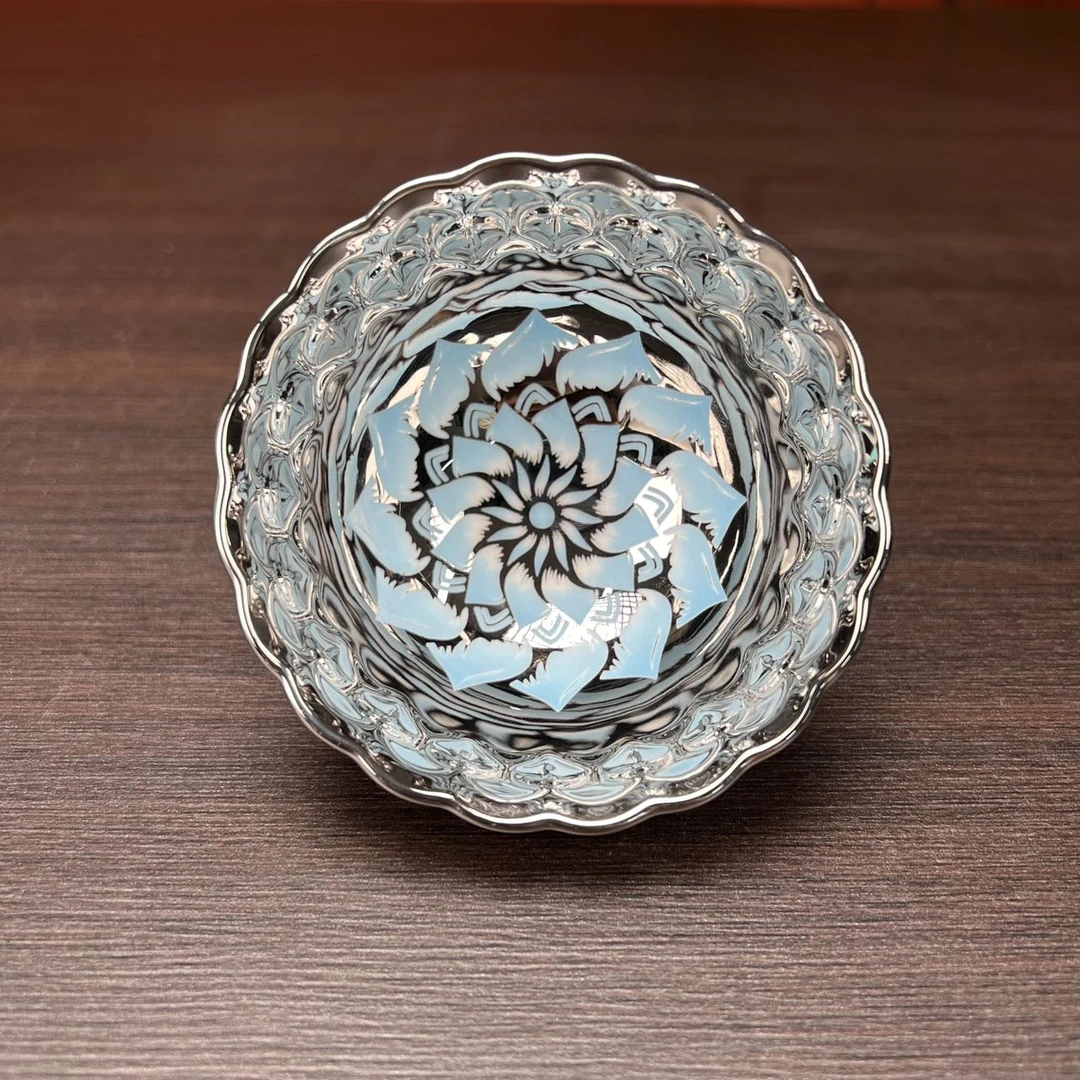 【闪购商品】冰清玉洁蓝玫瑰 高端手工茶器陶瓷茶具主人杯品茗杯