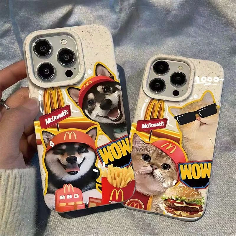 适用于苹果华为OPPO/VIVO小麦壳麦当劳狗猫ins小米IQOO手机壳真我
