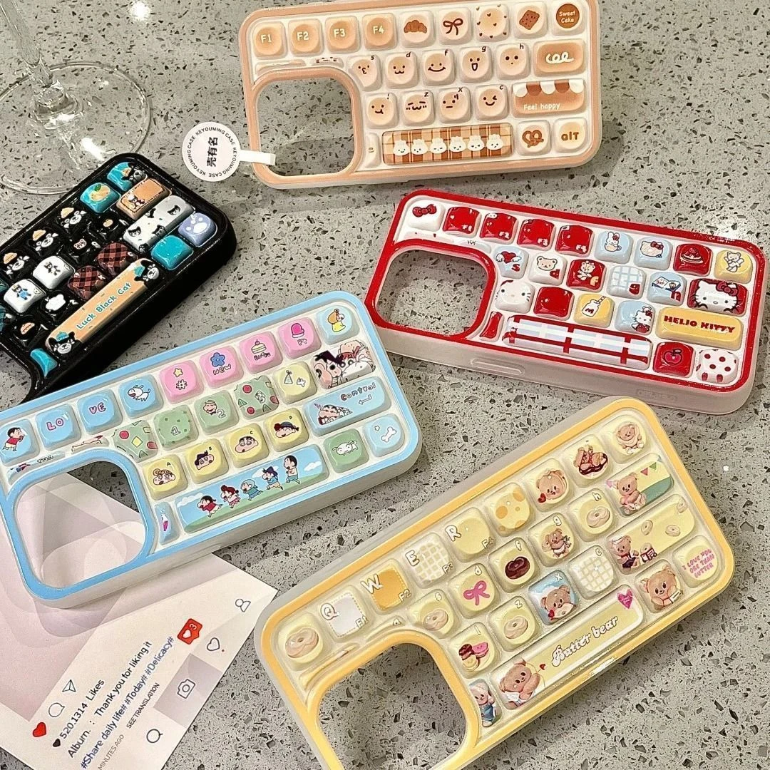 立体键盘卡通可爱适用苹果16promax手机壳15防摔14/13创意12女11