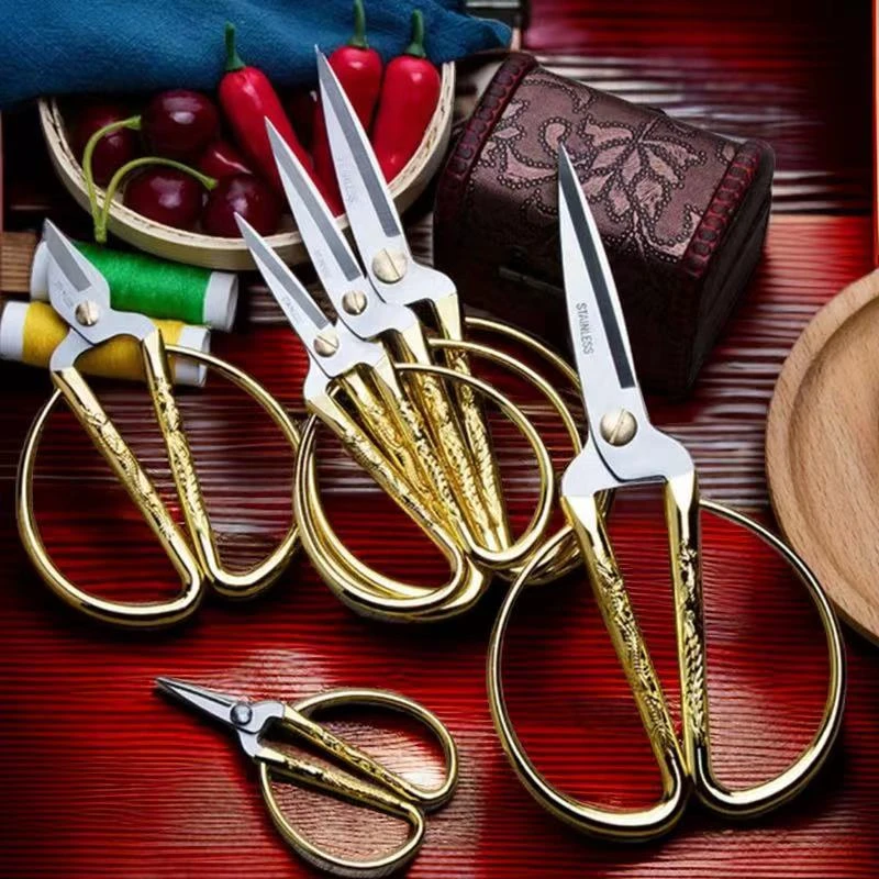 家用剪刀开业剪彩用合金龙凤手工剪纸办公大号民用结婚喜庆剪彩