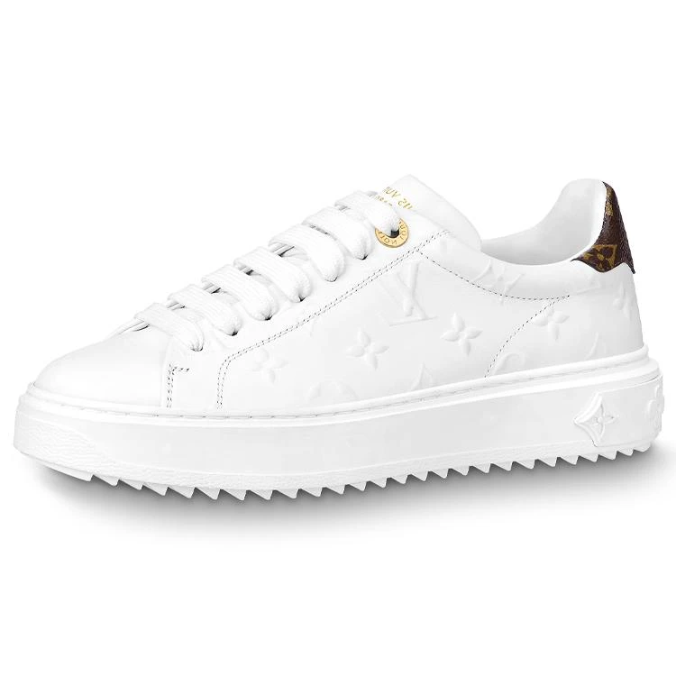 LouisVuitton路易威登鞋LOUISVUITTONTimeOut系带时尚板鞋女款白