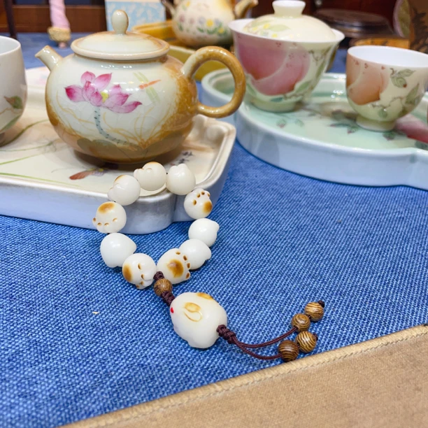 炭烧猫爪菩提根手串女盘玩白玉菩提子手链文玩绕指柔学生手持手捻