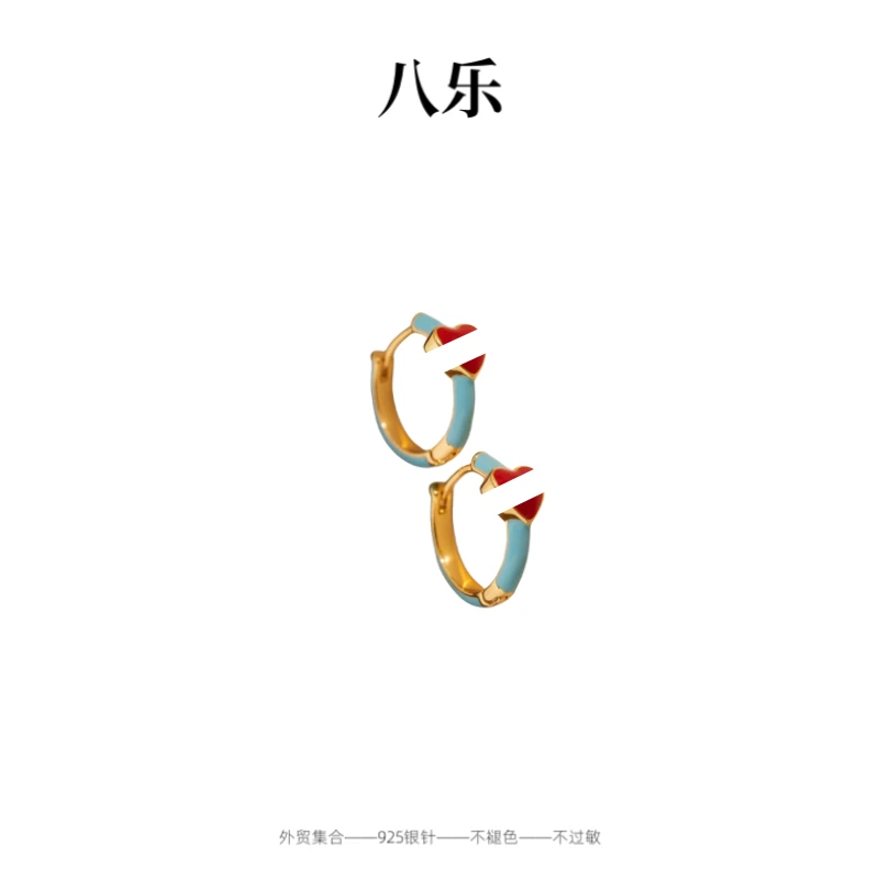 铜合金耳饰 E6015 气质可爱时尚百搭个性彩色小众ins耳环