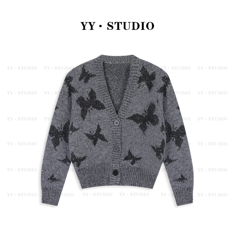 【YANYAN】早秋新款蝴蝶针织开衫外套长袖YY-5115