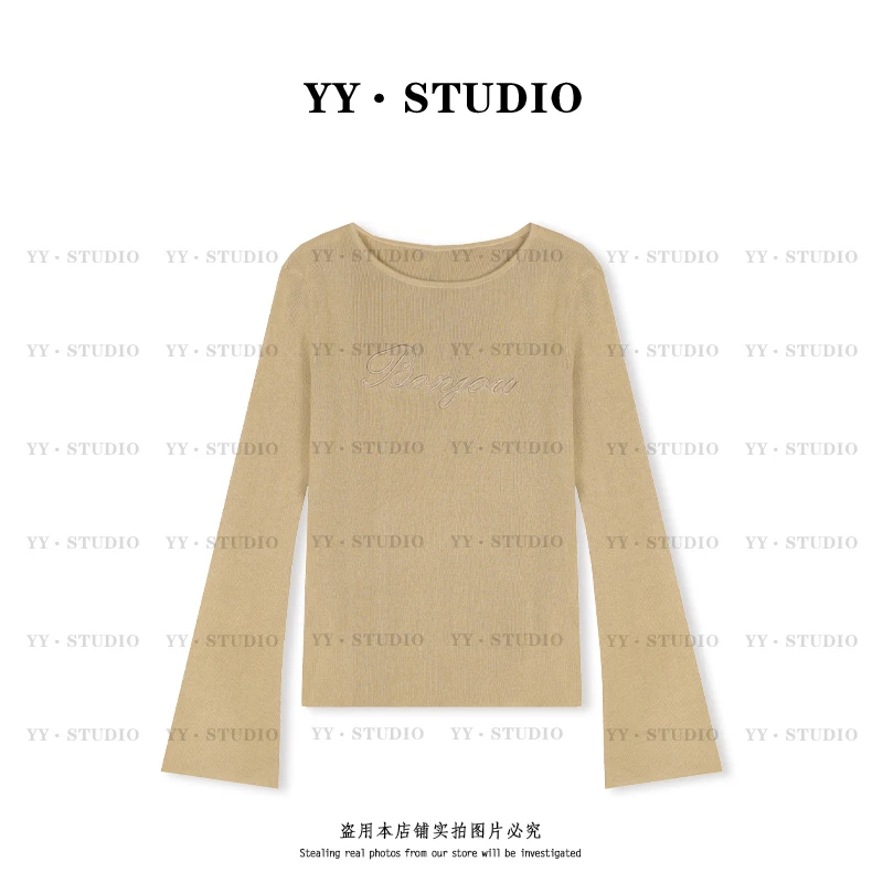 【YANYAN】早春字母圆领打底针织微喇长袖YY-7210