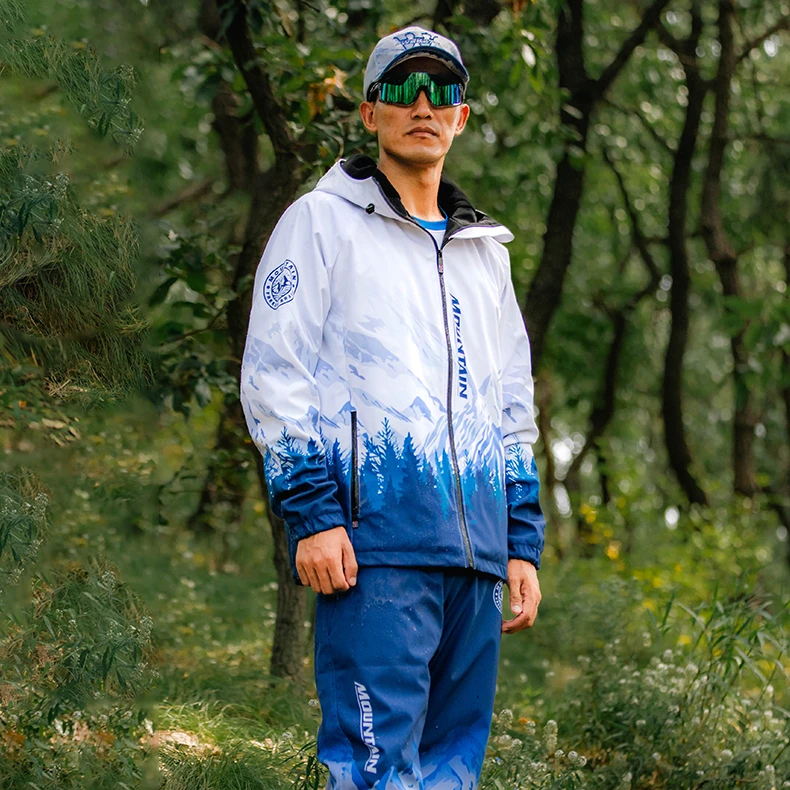 【远山蓝加绒款抗风衣】春秋款户外钓鱼服抗风防水摇粒绒保暖