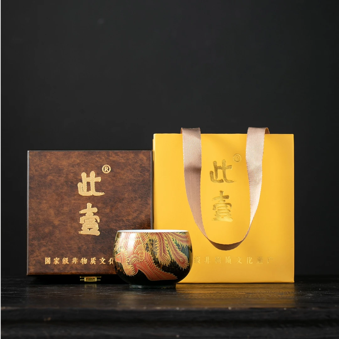 《林剑军》大漆非遗技艺~龙凤对杯