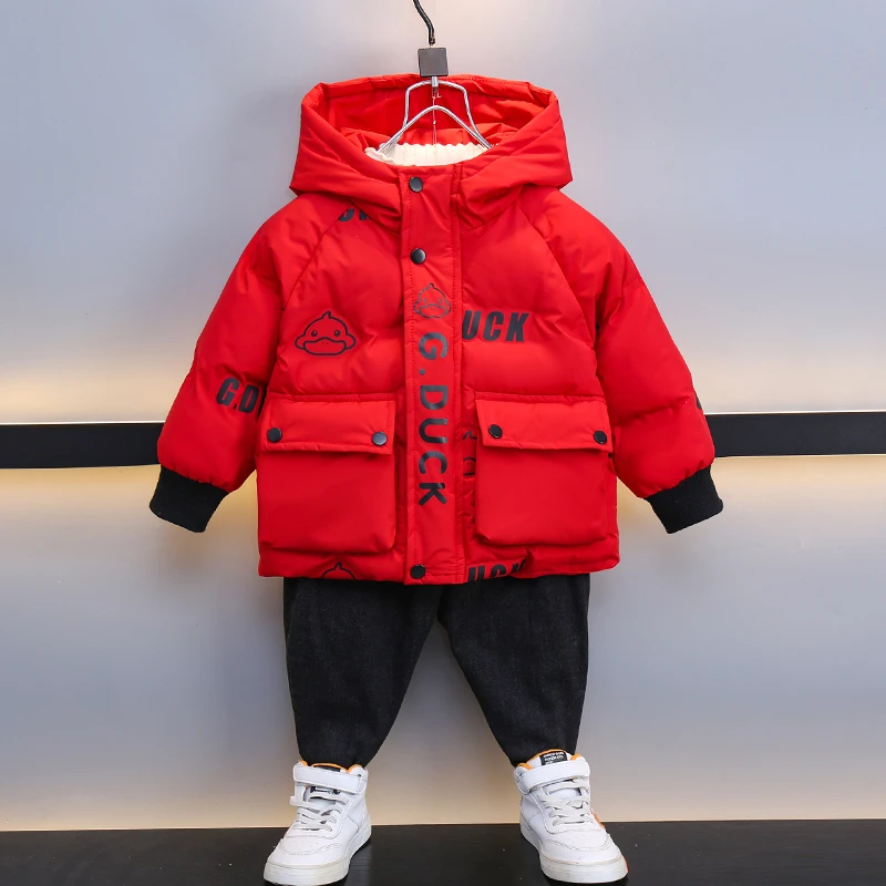 男童冬季棉服2024新款儿童红色棉衣宝宝棉外套棉袄帅气冬装