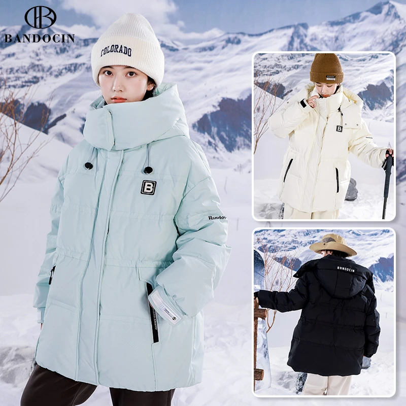 BANDOCIN/半度闲2023新款冬季防风保暖户外白鸭绒儿童连帽羽绒服