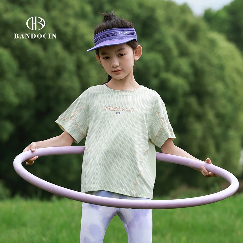 BANDOCIN/半度闲女童速干t恤夏装高能感中大童休闲宽松透气上衣潮