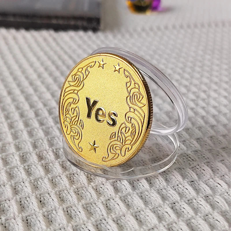 创意磨砂金决策币遇事不决金属徽章个性天使骷髅判断小礼品