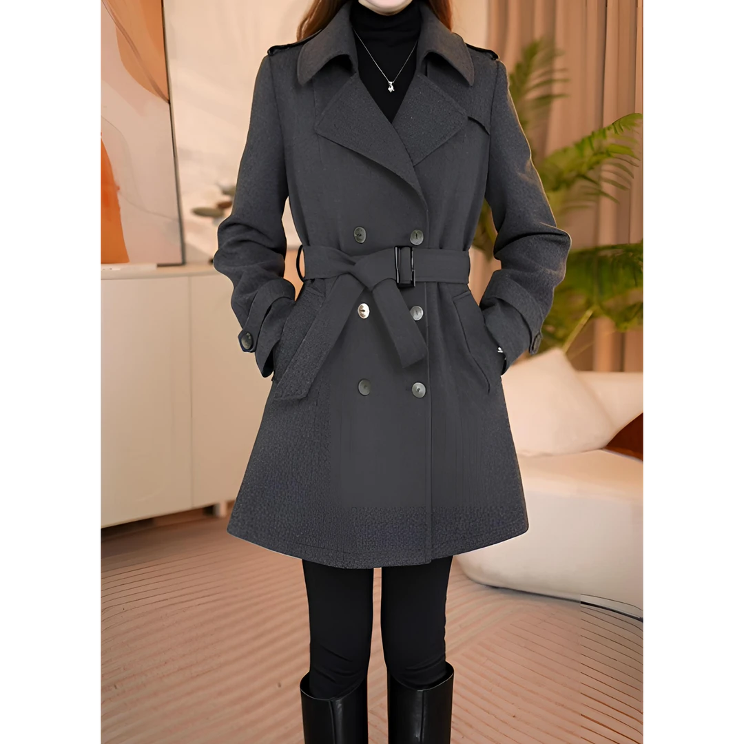 秋冬显瘦气质时尚收腰中长款棉服552