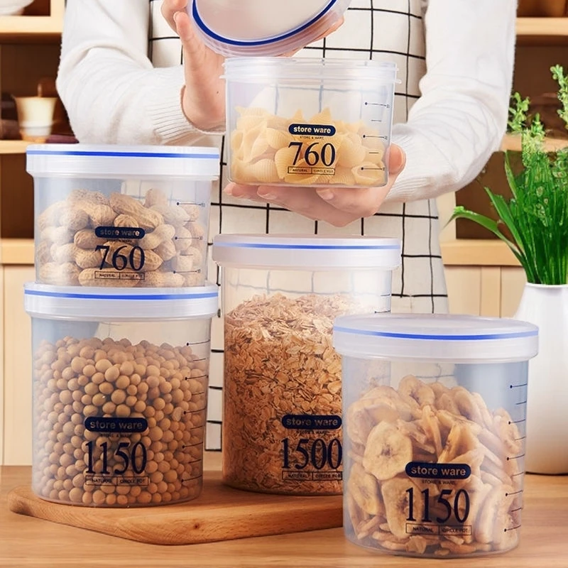 厨房收纳盒奶粉盒塑料五谷杂粮储物盒保鲜盒透明冰箱豆子收纳盒
