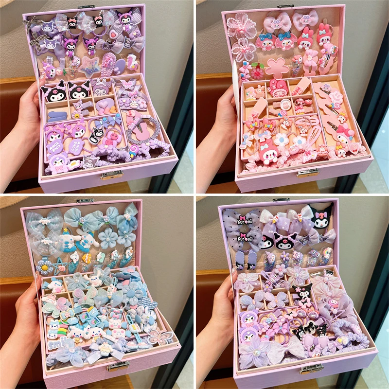 儿童发饰礼盒小女孩生日礼物六一公主皮筋首饰盒套装女童发夹头饰