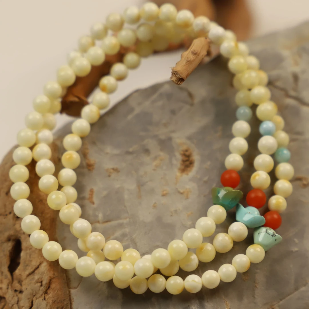 原矿无水煮溶洞白花蜡单圈手链多样性发其一H040