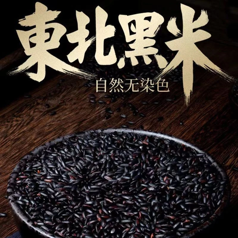 东北农家鲜饱满新米黑米饭黑香米饱满无染色黑大米粥饭杂粮黑土地