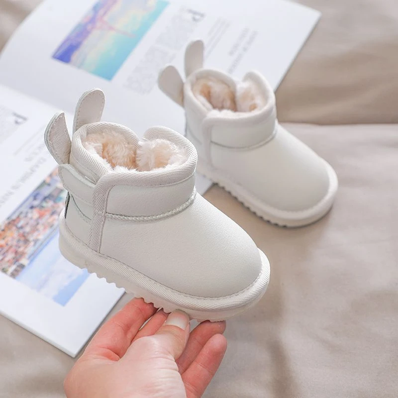 宝宝雪地靴小童防水防滑软底女童加绒鞋子冬季加厚婴幼儿男童棉鞋