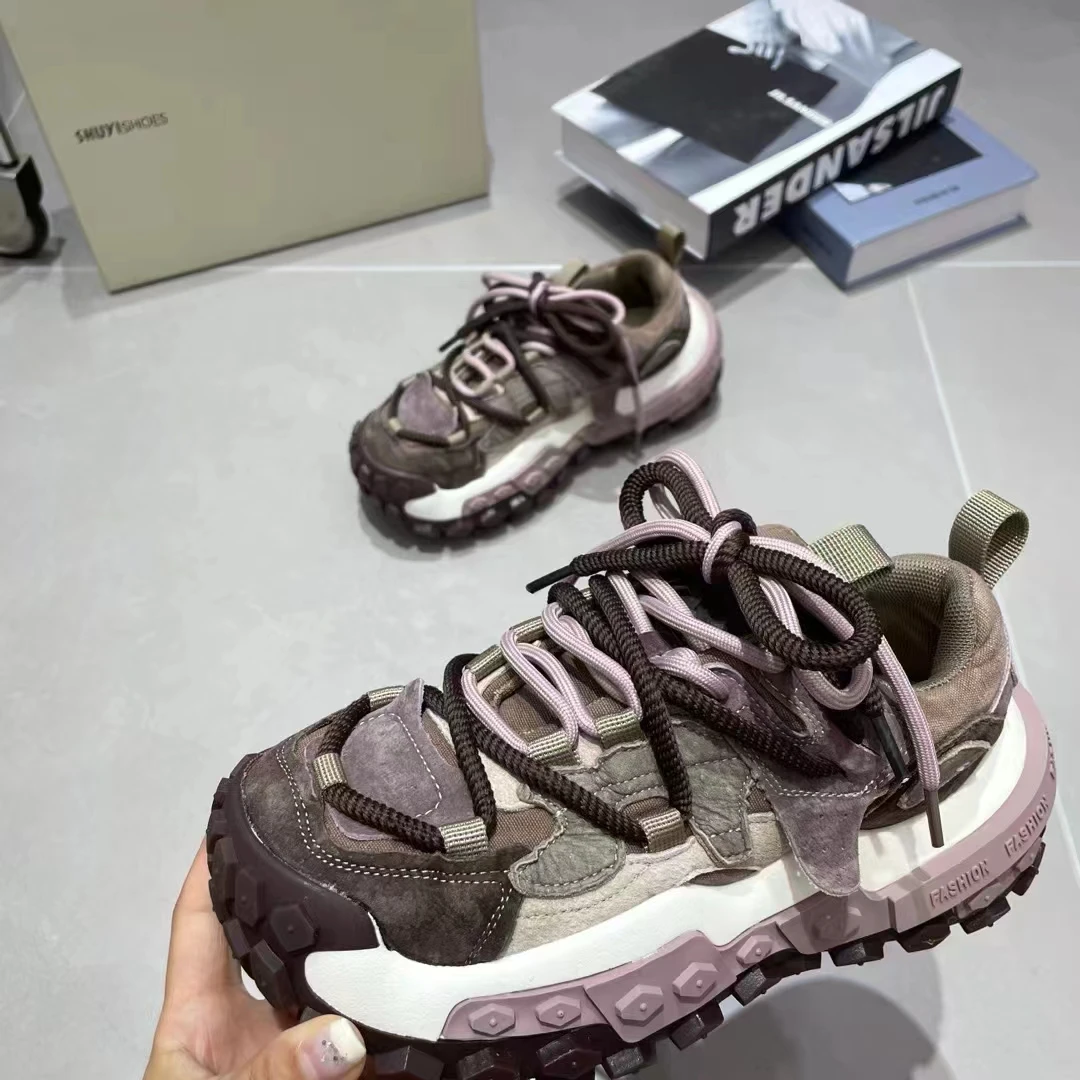 2024韩国秋冬新款榴莲底老爹鞋韩版时尚运动百搭增高厚底休闲鞋