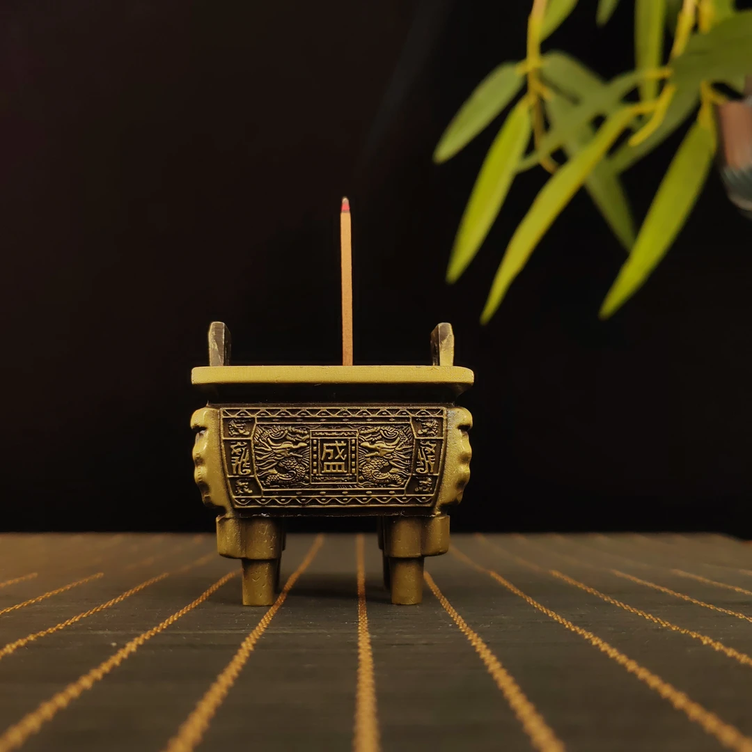 鼎炉铜炉龙纹鼎香炉摆件装饰茶文化鼎盛时期办公室家用茶桌卧室