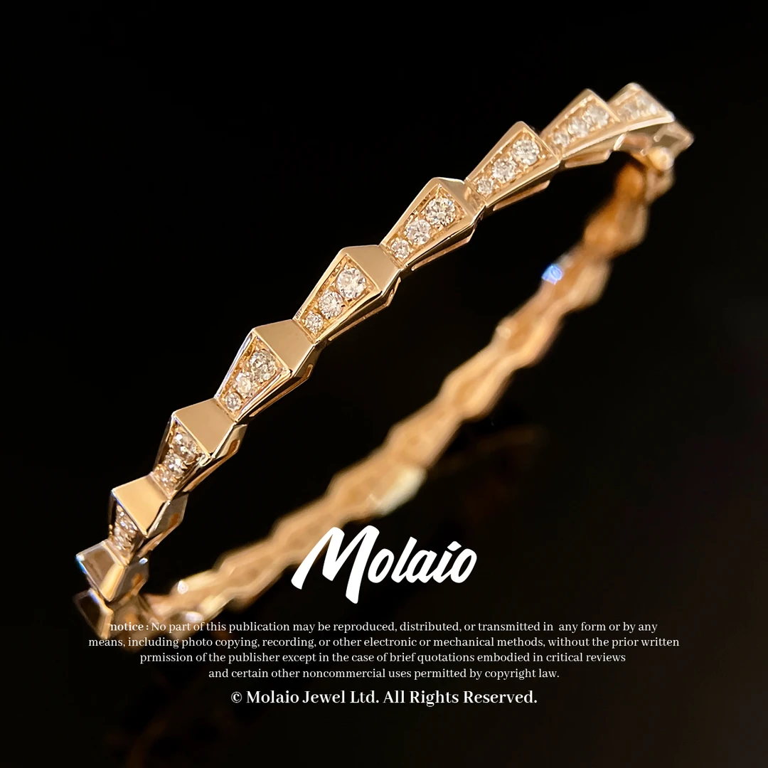 【天然钻石】【鳄鱼手镯】【窄版】【1.6克拉】18K金镶嵌个性设计XV L185