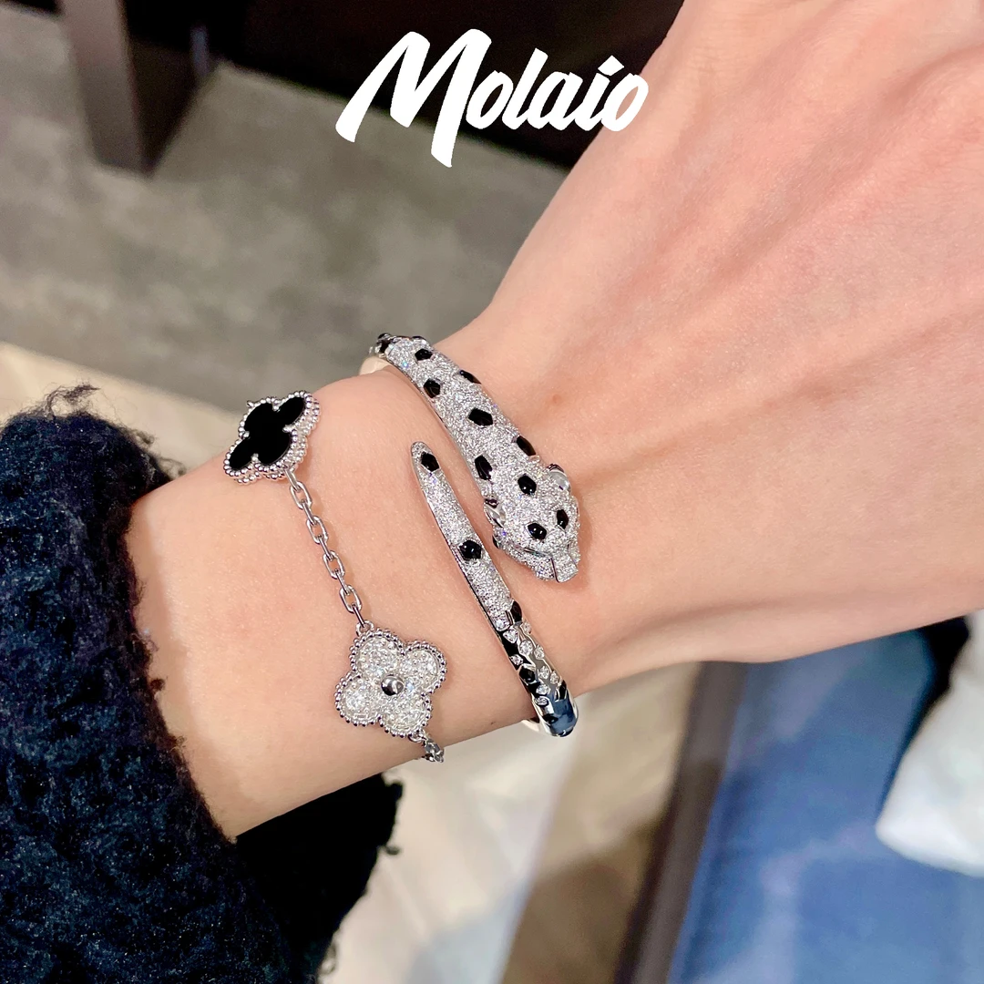 【天然钻石】【豹子手镯】设计款18K白金时尚轻奢气质欧美XV L212