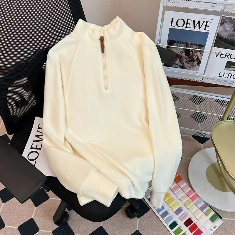 KJ韩系半拉链立领套头卫衣