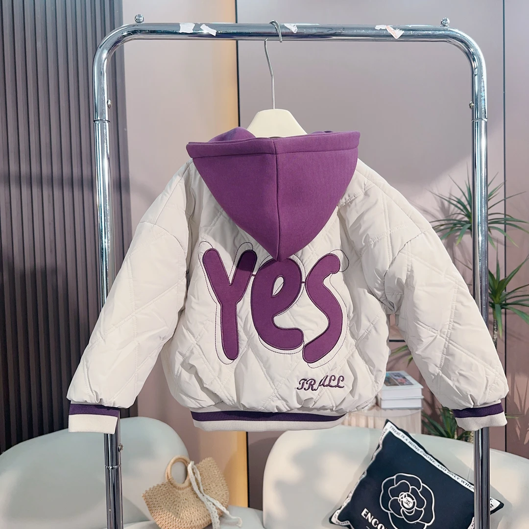 女童外套冬装棉衣2024新款儿童洋气秋冬加绒加厚冬季棉服mc050