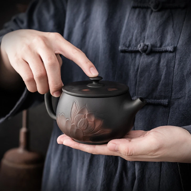 水无界紫陶茶壶家用冲茶器茶杯单壶手工泡茶壶复古功夫茶具泡茶壶