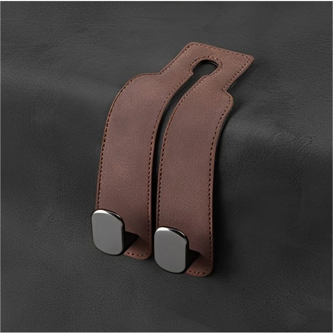 翻毛皮耐用车载收纳双挂钩高档创意储物双头挂钩背车内后靠背前排