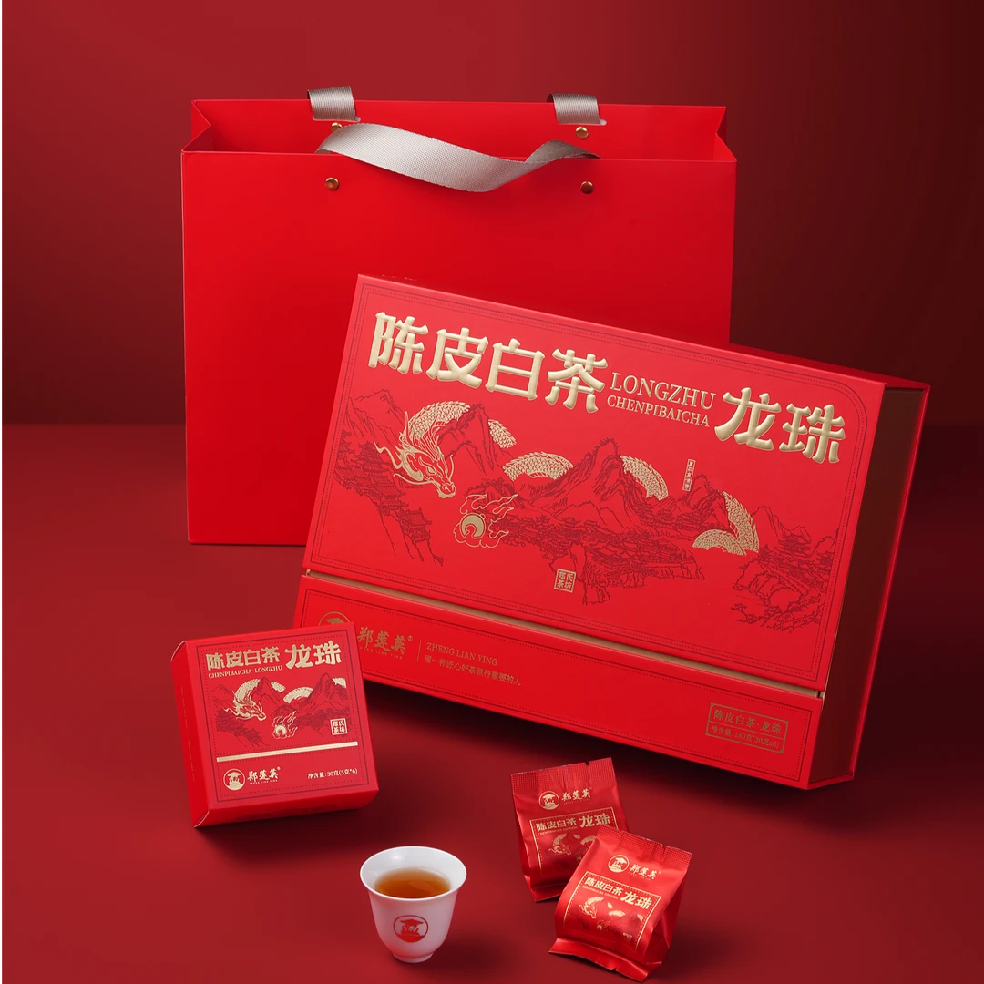 郑莲英 新会陈皮福鼎白茶2018贡眉陈皮白茶龙珠180g（30g*6盒）