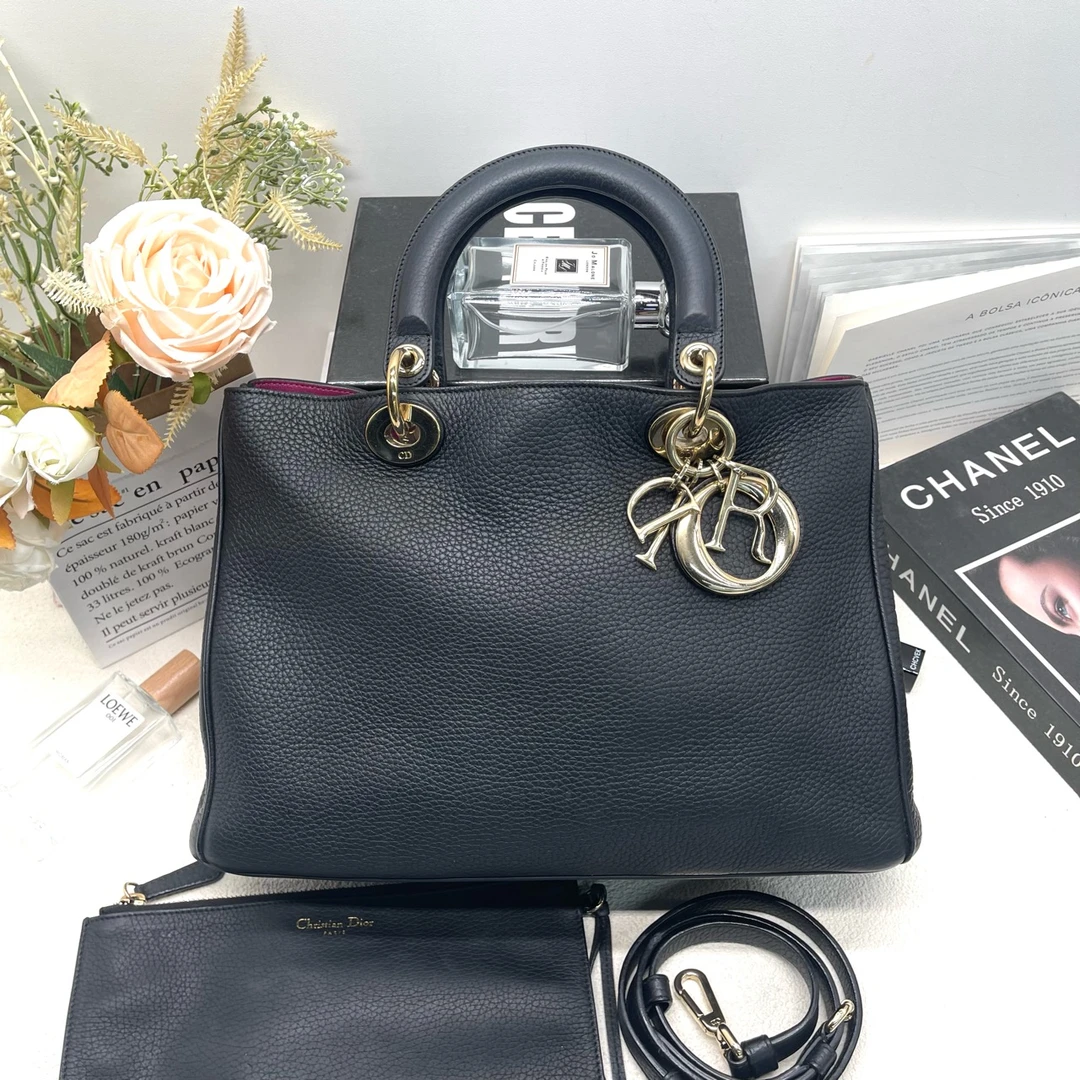 95新 DIOR/迪奥 DIOR迪奥 vip黑金中号肩背包配子袋10419888