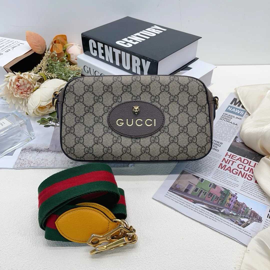 95新 GUCCI/古驰 Neo Vintage系列老花虎头相机包10081451