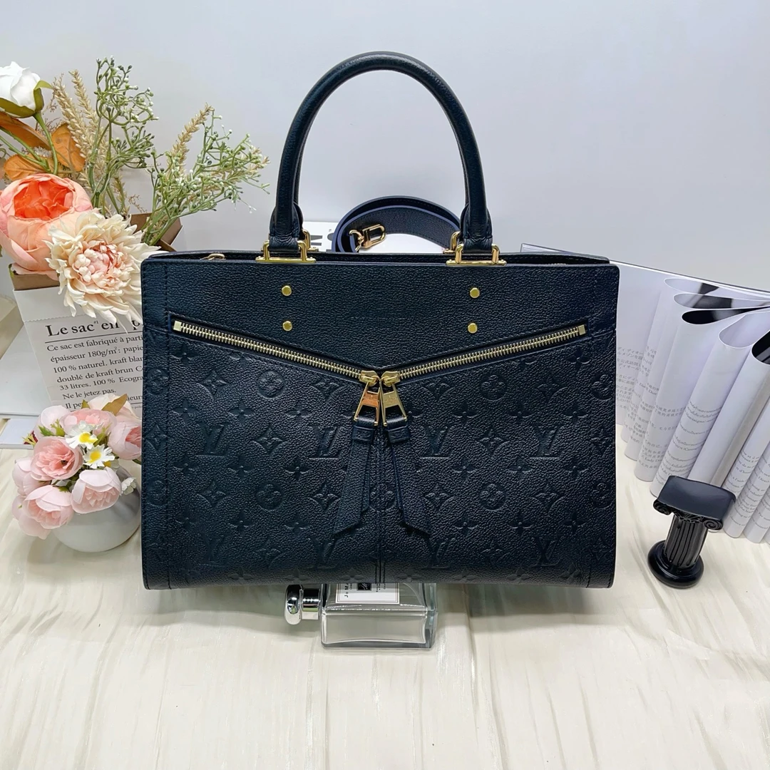 95新 LouisVuitton/路易威登 全皮老花压纹手提包肩背包10475331