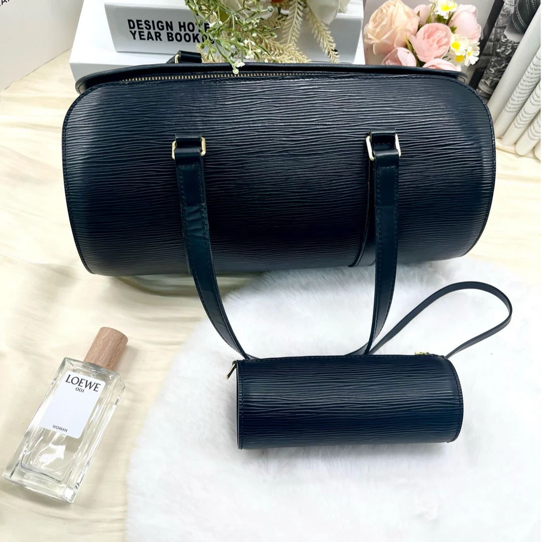 95新 LouisVuitton/路易威登 黑色水波纹巴比龙子母包～高级且百搭