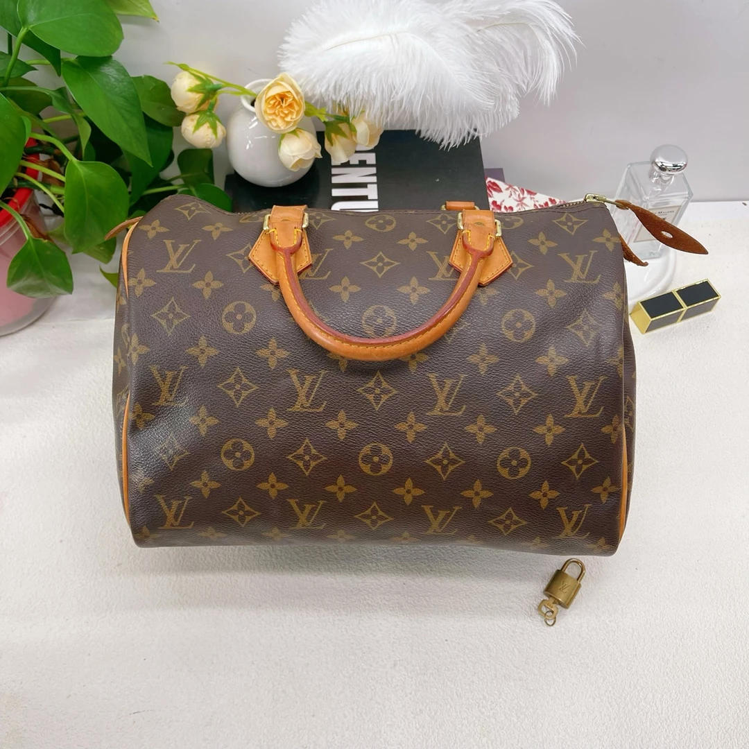 95新 LouisVuitton/路易威登 老花涂层帆布枕头包肩背包10479619