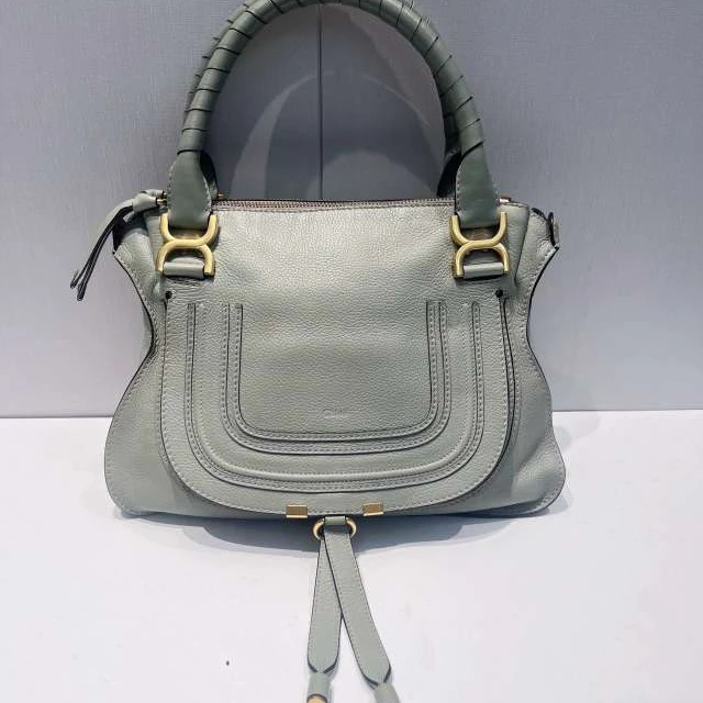 95新 Chloe/蔻依 全皮马鞍包手提单肩包灰色10369536