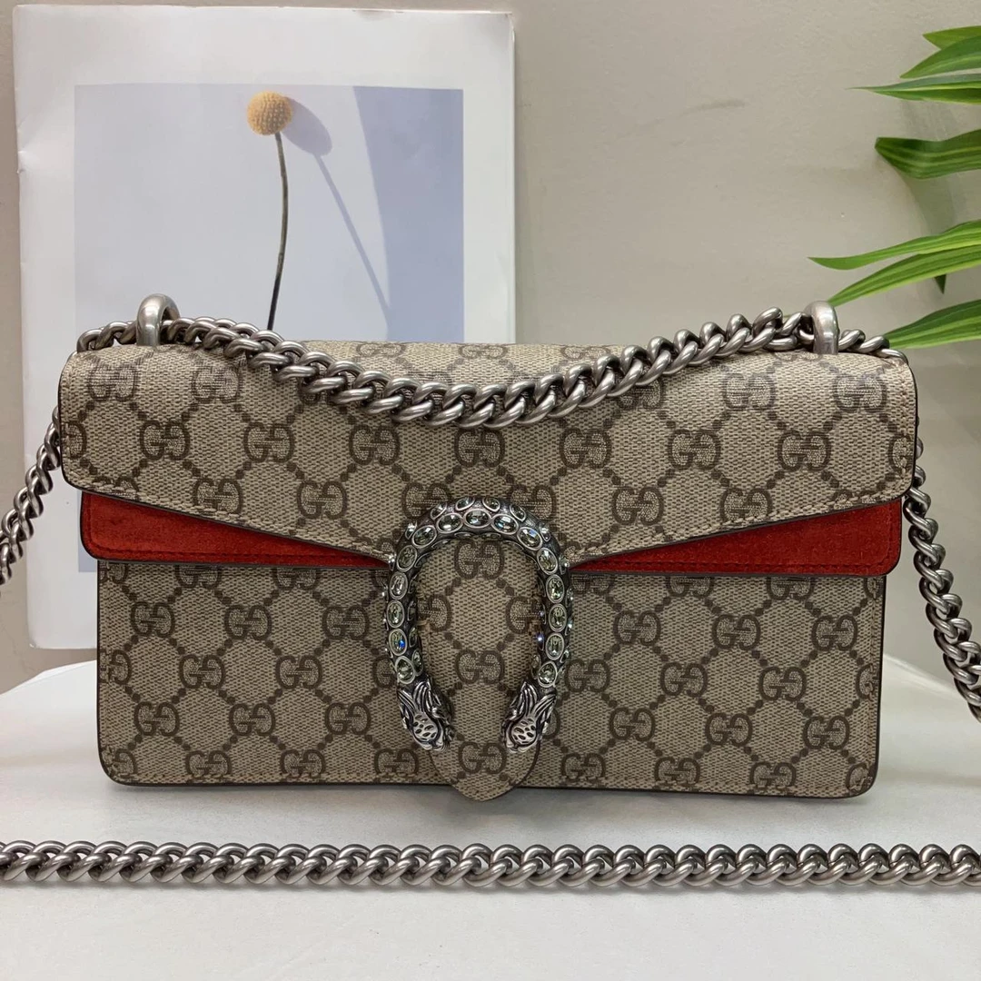 95新 GUCCI/古驰 W古驰老花横版钻扣酒神单肩包88862399