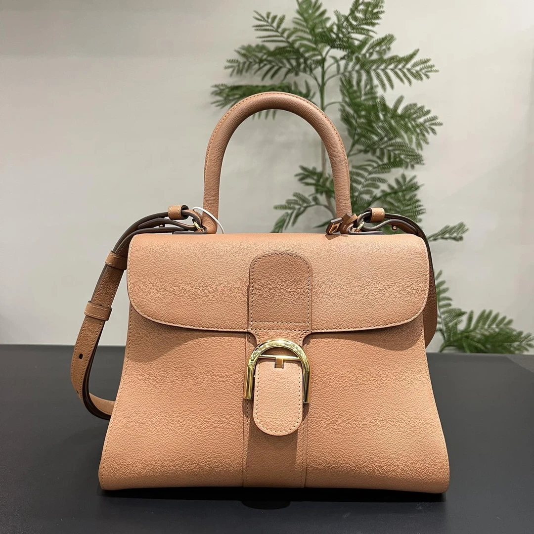 95新 Delvaux/德尔沃 Wos棕色brilliant  mini斜挎包/59820202
